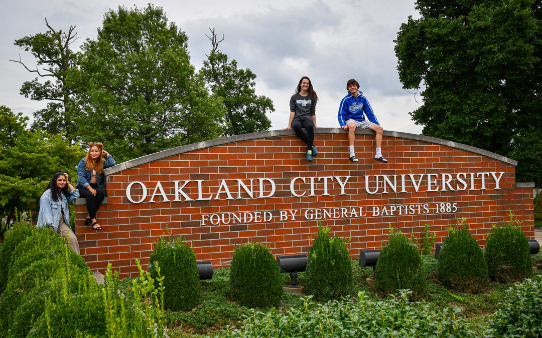 students on sign