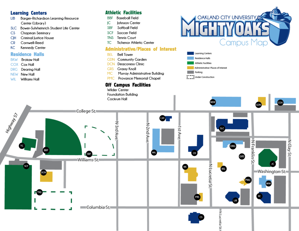 Campus Map Oakland City University