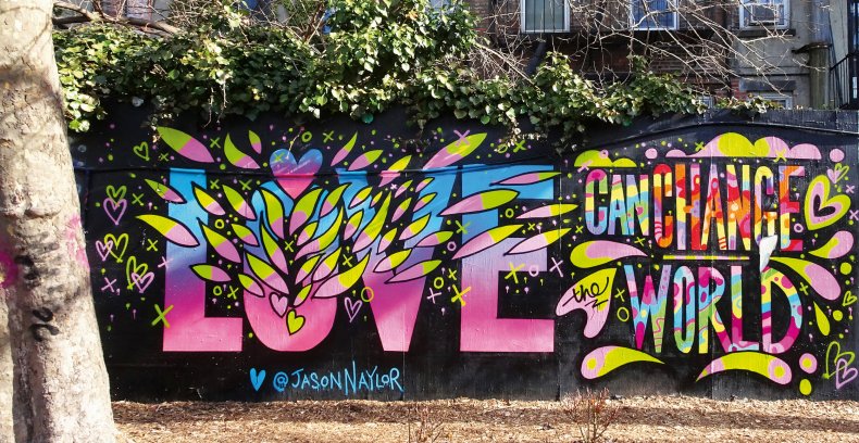 street art "love can change the world"